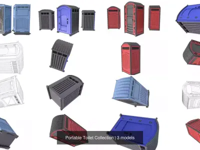 Portable Toilet Collection 3D Model Pack