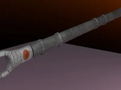 Gothic war scythes Low-poly 3D model