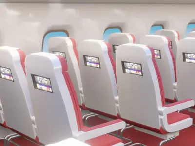 Airplane Interior  Low-poly 3D model
