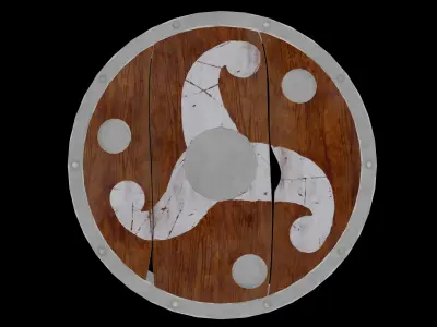 Wooden Shield 3D model buy