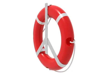Life Buoy Ring and Rack 3D model
