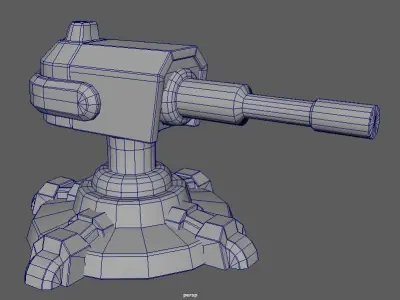 Turret gun Low-poly 3D model