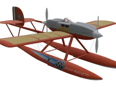 Savoia-Marchetti S65 Low-poly 3D model