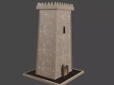 Stonewatch Keep  Medieval Guard Tower 3D Model 3D model