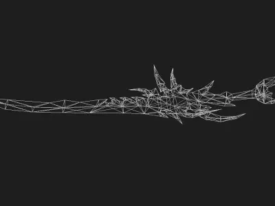 Futuristic Sword Low-poly 3D model 10