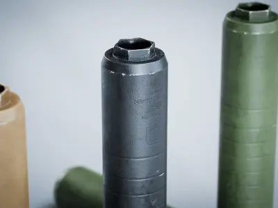 Supressor Silencer Low-poly 3D model Low-poly 3D model