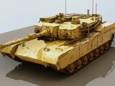 tank for games Low-poly 3D model