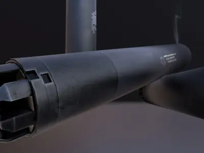 Gun suppressors pack Low-poly 3D model