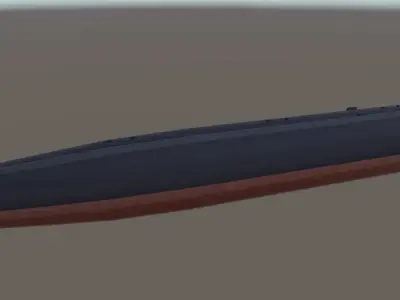 USS Dallas submarine 3d model low-poly Low-poly 3D model