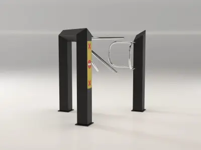 Security Gate Low-poly 3D model