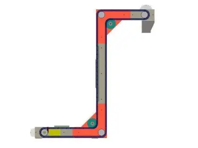 Z belt transporter conveyor 3D model