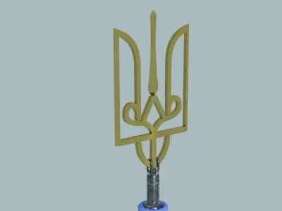 Ukrainian trident Low-poly 3D model