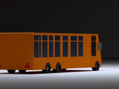 Cartoon Low-Poly School bus vehicle for game-ready 3D model Low-poly 3D model