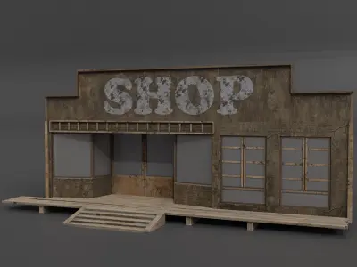 Western shop  Low-poly 3D model