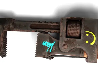 Pipe Wrench Low-poly 3D model