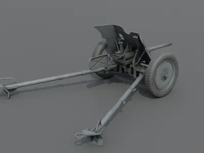 37mm Pak 36 Anti Tank Gun Low-poly 3D model