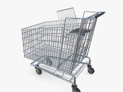 Shopping cart v5 Low-poly 3D model