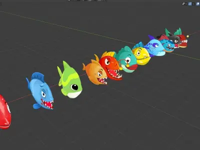 ocean world - fish series Low-poly 3D model