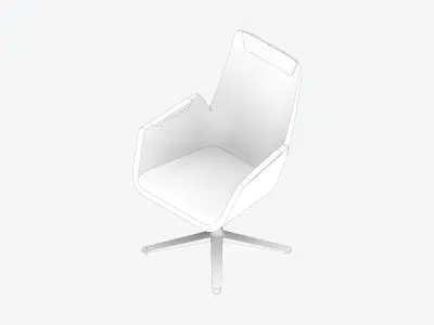 Chair - Contemporary - Cordia Plus - High - Swivel - Glides Low-poly 3D model