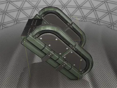 Sci-Fi Stairs - 31 - Green Version Low-poly 3D model