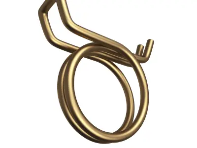 Double Wire Spring Hose Clamp Gold Low-poly 3D model