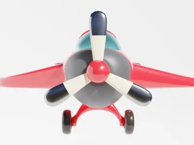 Stylized Cartooney Toy Airplane 3D model