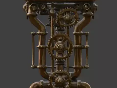 Gear-Driven Console Table 3D Model Free low-poly 3D model