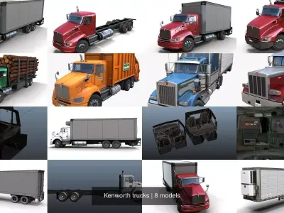 Kenworth trucks 3D Model Pack