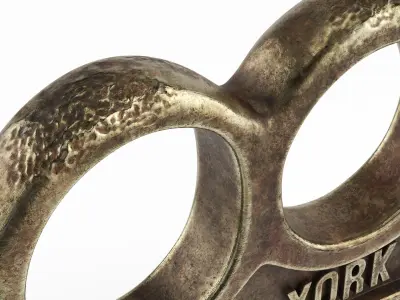 Vintage Brass Knuckles Metropolitan Police 1864 Brass Old 3D model