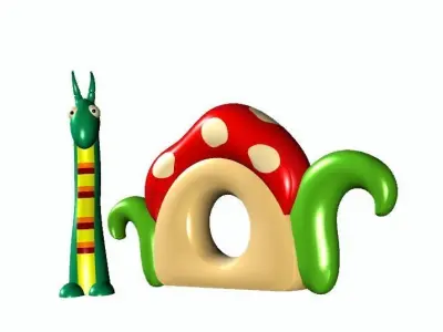 Worm cartoon style 3D model