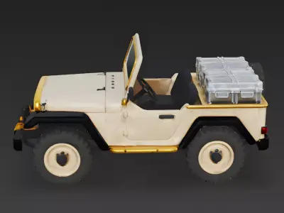 Desert-Vanguard Reconnaissance Jeep 3D Model Low-poly 3D model