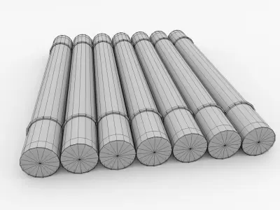 Wooden Raft 3D model