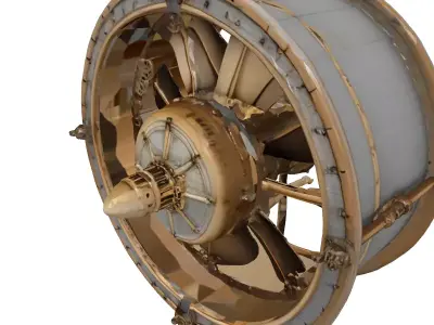 Steampunk Industrial Ducted Fan Propeller 3D model