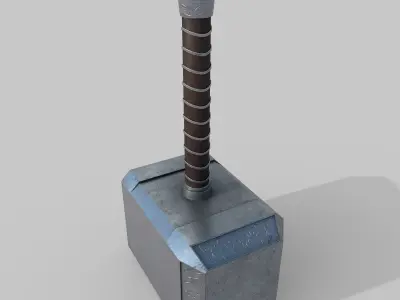 Thors hammer Low-poly 3D model