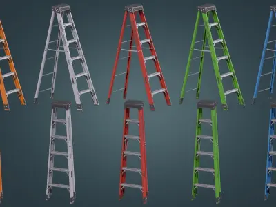 Step Ladder Low-poly 3D model shop