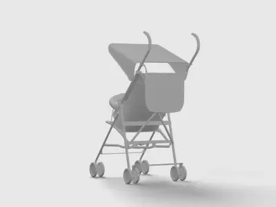 Baby stroller 3D model 3D model 3
