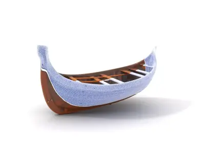 Medieval Wooden Longboat Model Pack Low-poly 3D model