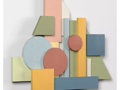 Wall Colored shapes Decoration - 90x50 - Collection - Part 9 3D model