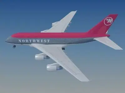 North West Airbus A380 3D model