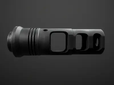 Surefire SOCOM338-TI Suppressor and SFMB-338 Muzzle Brake Low-poly 3D model
