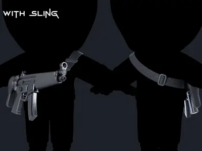 Stylized Guns Low-poly 3D model