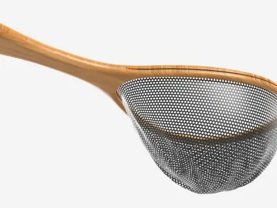 Wooden fly fishing net 3D model