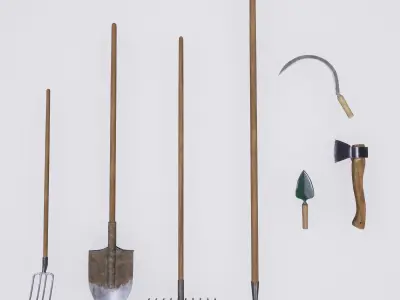 Gardening hand tools collection 3D Model Pack