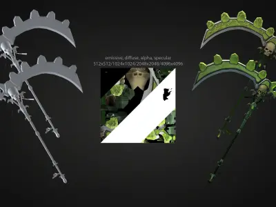 NecroScythe scythe Low-poly 3D model