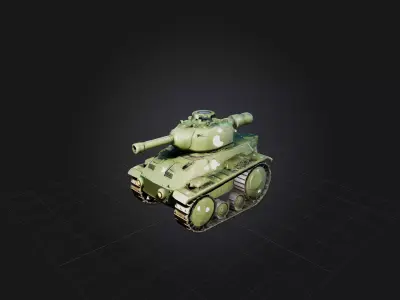 Cartoon Tank Low-poly 3D model