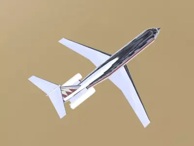 Fictional Twin Rear Engine Jetliner DC-9-30 Inspired series 3D model
