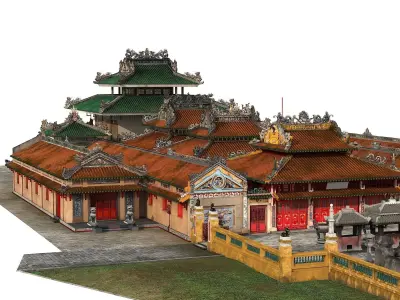 Ancient buildings Low-poly 3D model