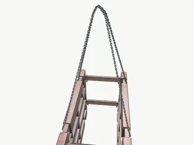 Chain and Hook Low-poly 3D model