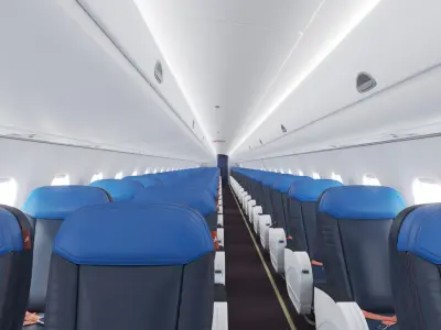 Embraer E195 Interior business cabin 3D model