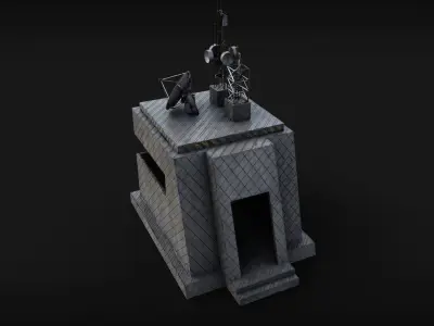 Military Building Post Low-poly 3D model